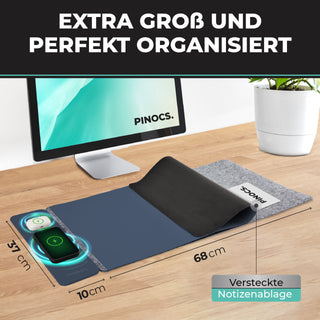 Blue Power Desk Mat | Schreibtischunterlage mit Ladefunktion