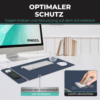 Blue Power Desk Mat | Schreibtischunterlage mit Ladefunktion