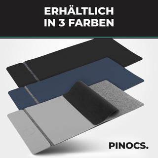 Grey Power Desk Mat | Schreibtischunterlage mit Ladefunktion