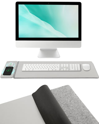 Grey Power Desk Mat | Schreibtischunterlage mit Ladefunktion